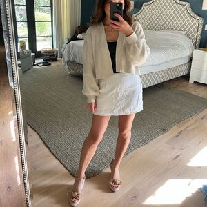 [SOLD] Unwind Merino Wool Waist Cardigan size 2XS in birch